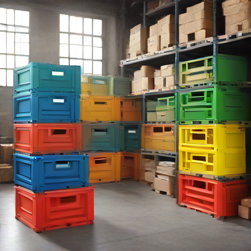 Afbeelding van Efficiënt stapelen van opvouwbare opslagkratten