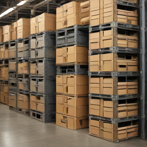 Afbeelding van Herbruikbare vouwkratten stapelen: veilig en efficiënt