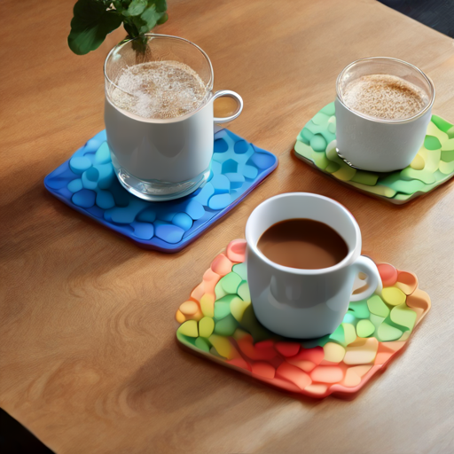 Afbeelding van Herbruikbare siliconen onderzetters en hete dranken