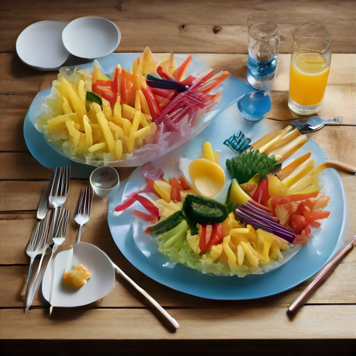 Afbeelding van Creatieve voedselpresentatie met plastic vorken