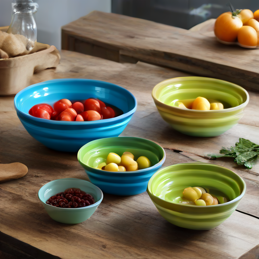 Afbeelding van Herbruikbare opvouwbare schalen: materialen en voordelen