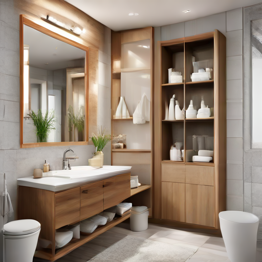 Afbeelding van Combineer plastic badkamerorganizers met houten meubels