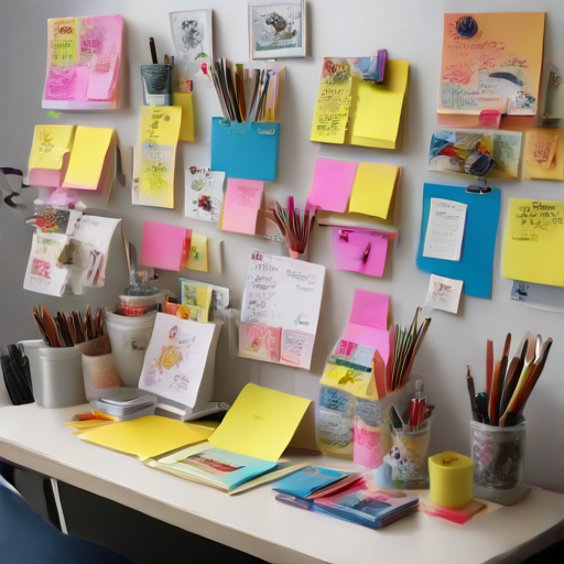 Afbeelding van Zelfklevende post-it houders voor creatieve kunstprojecten