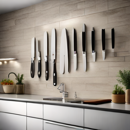 Afbeelding van Efficiënte keuken met magnetische messenhouders