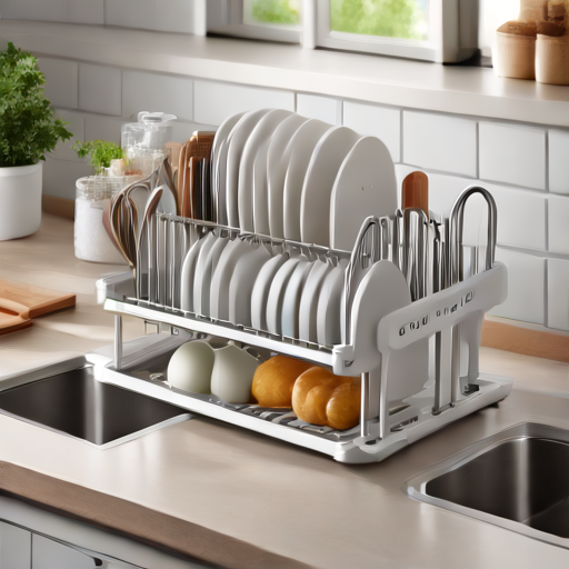 Afbeelding van Combineer opvouwbare afwasrekken met keukengerei