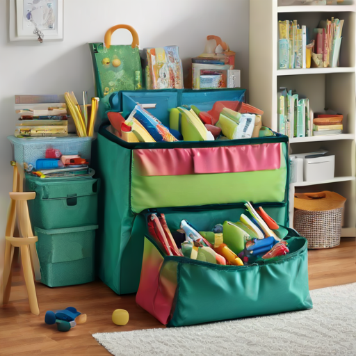 Afbeelding van Opvouwbare speelgoedopbergtassen voor schoolbenodigdheden