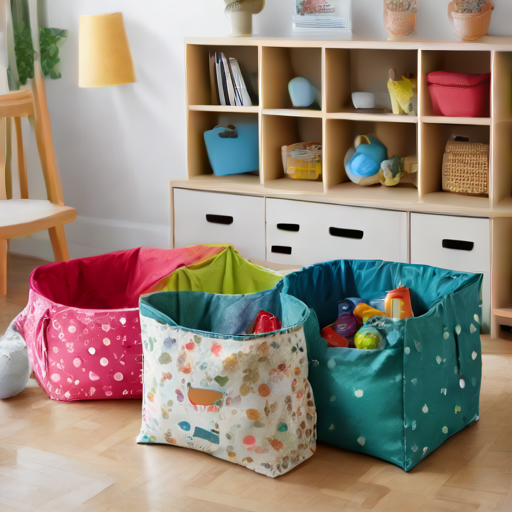 Afbeelding van Maak zelf opvouwbare speelgoedopbergtassen van stof