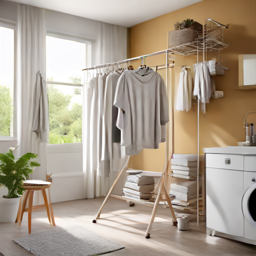 Afbeelding van Duurzaam huishouden met opvouwbare droogrekken
