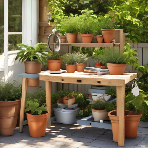 Afbeelding van Combineer plastic oppottafels met andere materialen