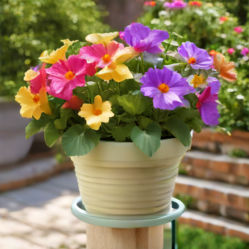 Afbeelding van Combineren van plastic bloempothouders met organische materialen