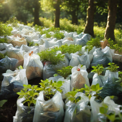 Afbeelding van Plastic Tuinzakken: Ideaal voor Plantenafdekking