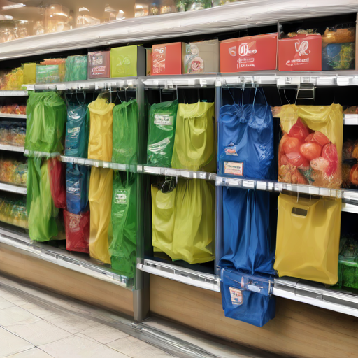 Afbeelding van Herbruikbare zakkenhouders: Duurzaam winkelen in de supermarkt