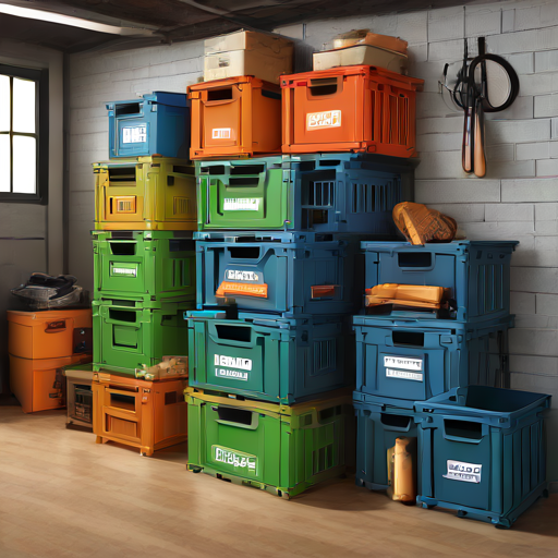 Afbeelding van Opvouwbare kratten voor een georganiseerde garage