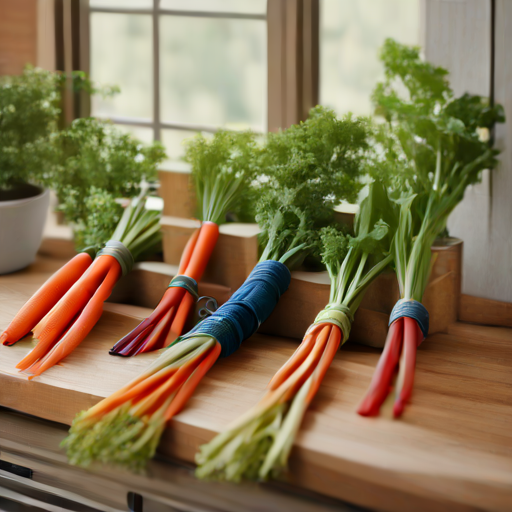 Afbeelding van Herbruikbare groentenbinders combineren met keukenaccessoires