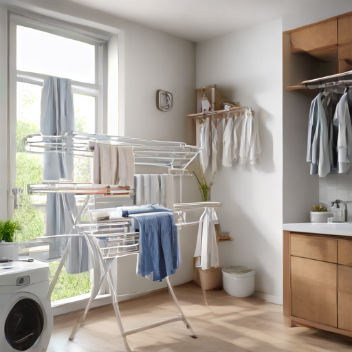 Afbeelding van Handige plastic droogrekken voor kleine ruimtes