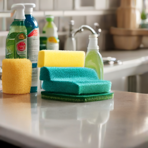 Afbeelding van Multifunctionele Afwassponsjes met Schoonmaakmiddelen
