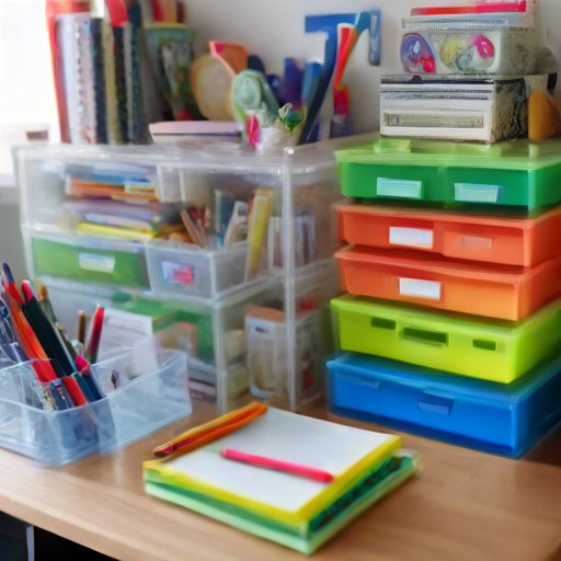 Afbeelding van Organiseer schoolspullen met plastic organizerdozen
