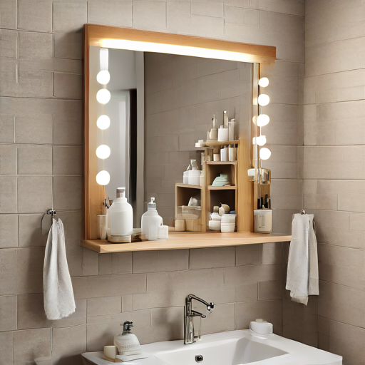 Afbeelding van Badkamerspiegel Organizers Installeren Zonder Boren