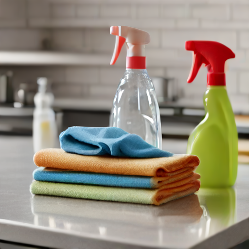 Afbeelding van Herbruikbare stofdoekjes en chemische schoonmaakmiddelen