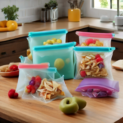 Afbeelding van Herbruikbare siliconen boterhamzakjes voor onderweg