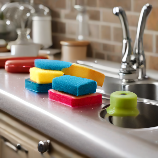 Afbeelding van Keukenspons met handgreep: ideaal voor pannen schoonmaken