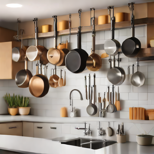 Afbeelding van Efficiënte keukenorganisatie met ophanghaken voor keukengerei