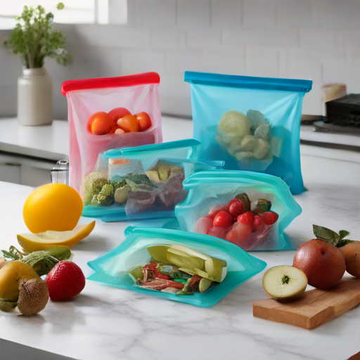 Afbeelding van Herbruikbare siliconen boterhamzakjes voor zero-waste