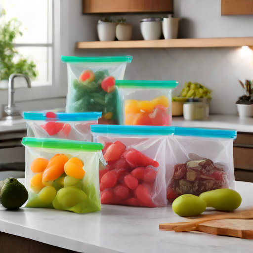 Afbeelding van Siliconen opbergtassen voor perfect invriezen van voedsel
