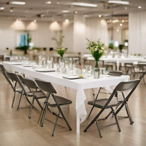 Afbeelding van Veiligheidsrichtlijnen voor plastic opvouwbare tafels