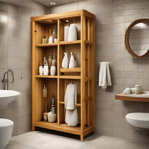 Afbeelding van Douche organizers van bamboe: stijlvol en praktisch