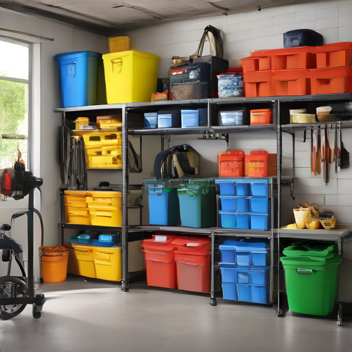 Afbeelding van Plastic opbergbakken: Organiseer je garage efficiënt