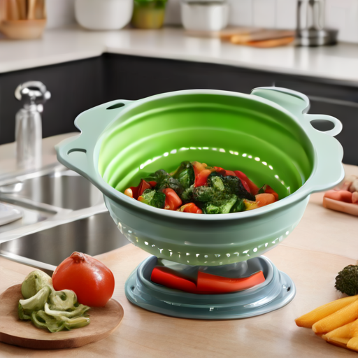 Afbeelding van Combineer opvouwbare groentezeven met keukenaccessoires