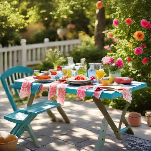 Afbeelding van Legaal gebruik van plastic opvouwbare tafels in de tuin