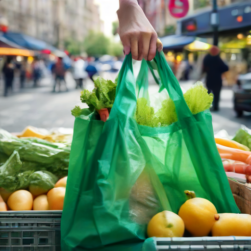 Afbeelding van Koop plastic opvouwbare boodschappentassen online