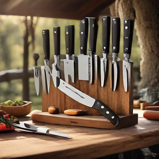 Afbeelding van Multifunctionele messenhouders voor camping en buiten koken