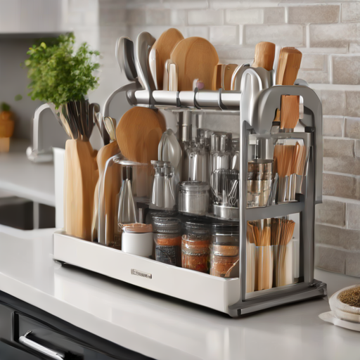 Afbeelding van Veiligheid van keukenblad organizers met voedsel