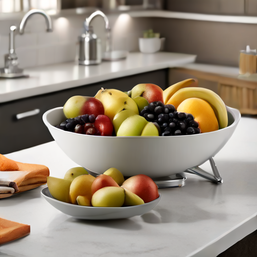 Afbeelding van Combineer opvouwbare fruitschalen met keukengerei