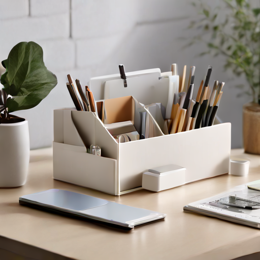 Afbeelding van Opvouwbare bureau-organizers voor efficiënt thuiswerken