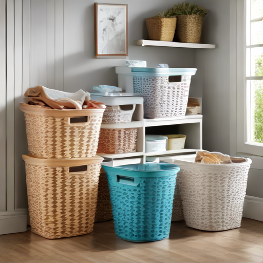 Afbeelding van Populaire kleuren en stijlen van plastic wasmanden