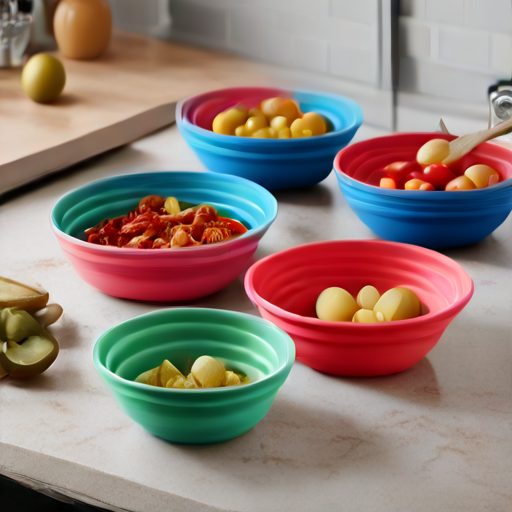 Afbeelding van Combineer opvouwbare siliconen kommen met kookgerei